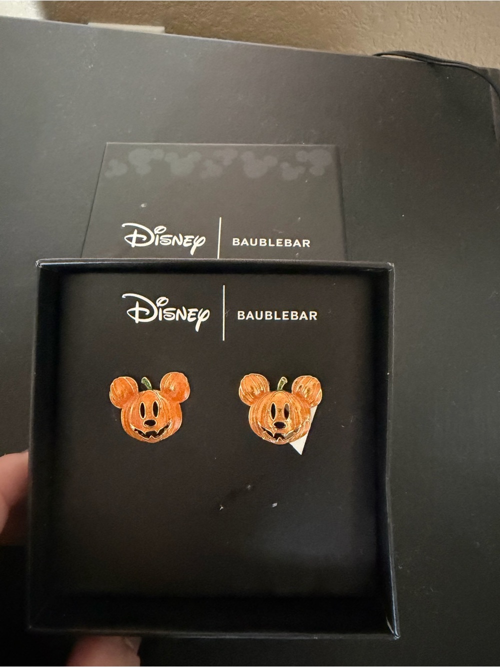 BaubleBar Orange Pumpkin Mickey Stud Earrings